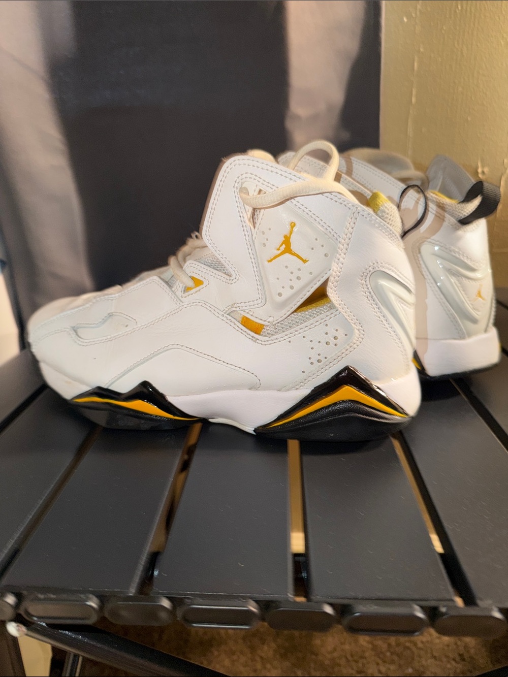 Jordan True Flight White and Yellow Men's Basketball Sneakers